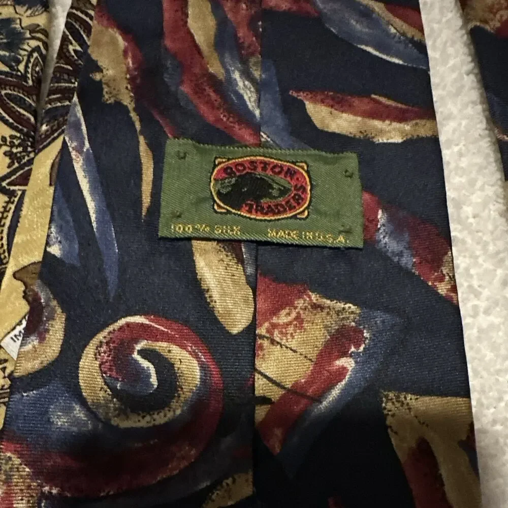 Men's Silk Neck Ties Bundle Floral Flowers Vintage, 100% Silk, Retro